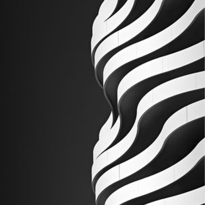 zwart-wit organisch gebouw