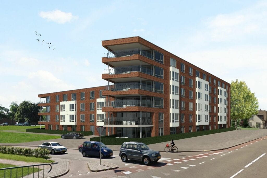 Render van een appartementencomplex